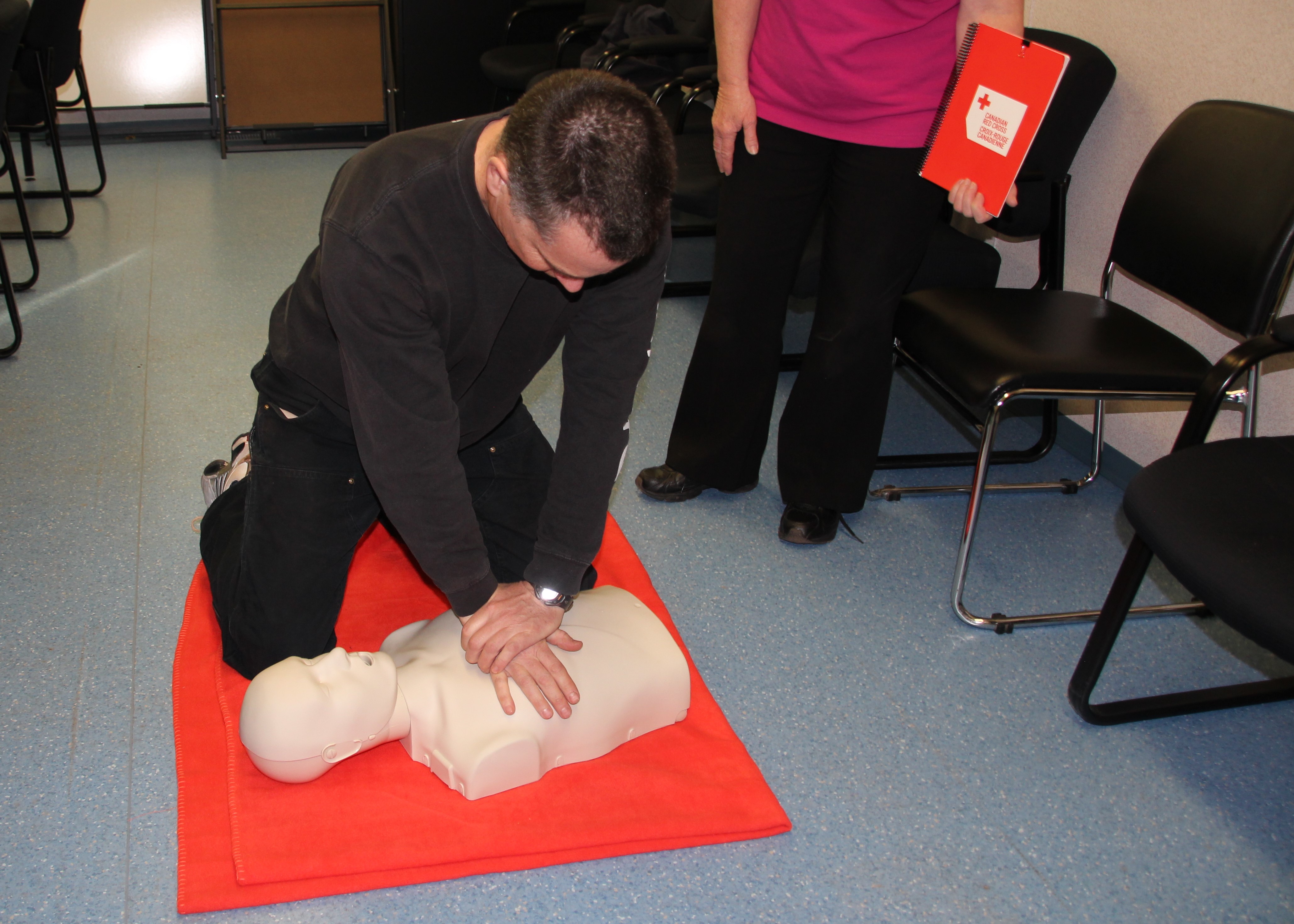 Stephen Tilley, Geological Technician practicing CPR