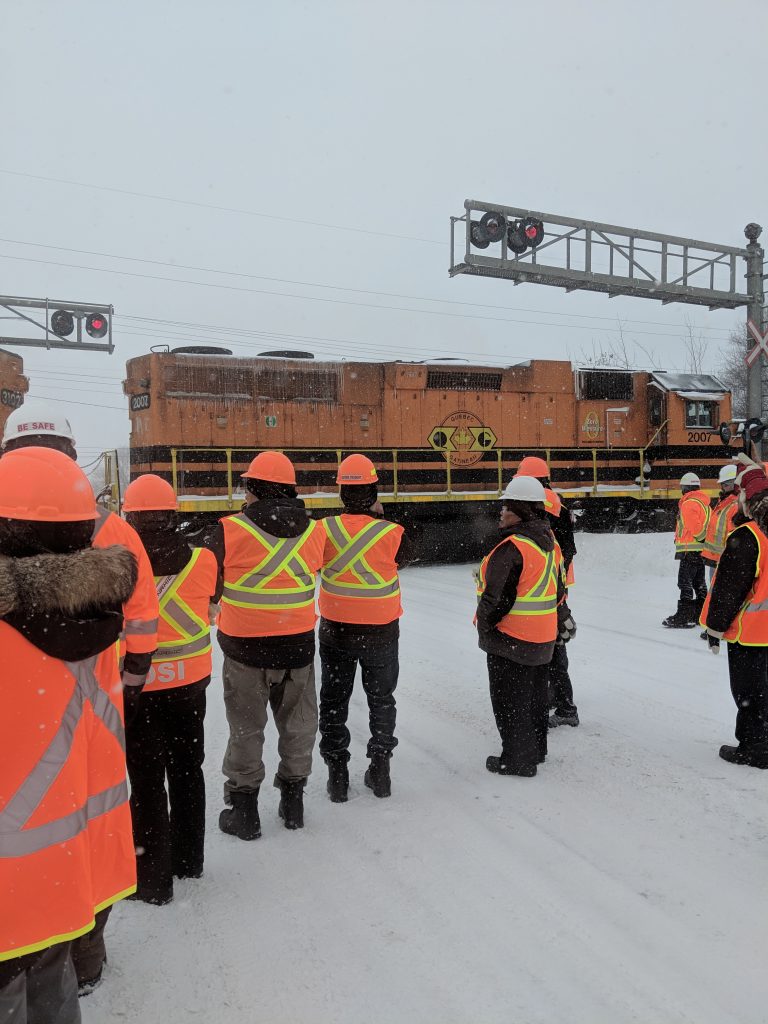 During the workshop, participants had the opportunity to observe a rail operation first-hand.